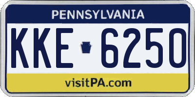 PA license plate KKE6250