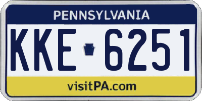 PA license plate KKE6251