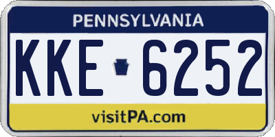 PA license plate KKE6252