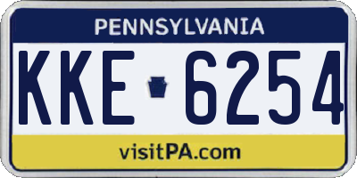 PA license plate KKE6254