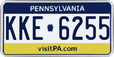 PA license plate KKE6255