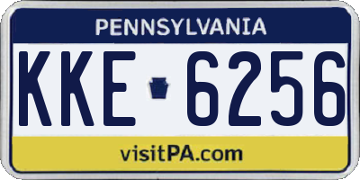 PA license plate KKE6256