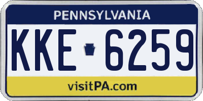 PA license plate KKE6259