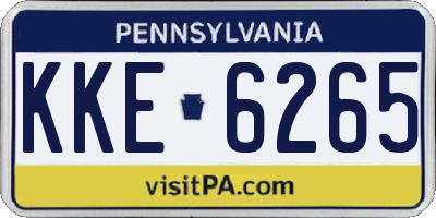 PA license plate KKE6265