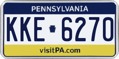 PA license plate KKE6270