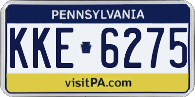 PA license plate KKE6275