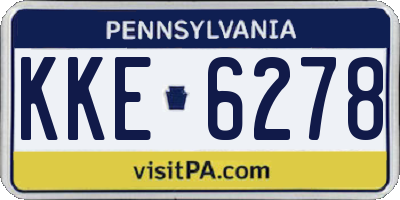 PA license plate KKE6278