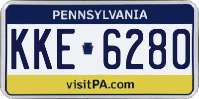 PA license plate KKE6280