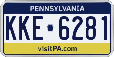 PA license plate KKE6281