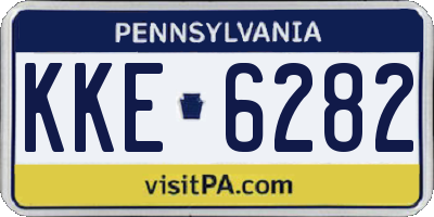 PA license plate KKE6282