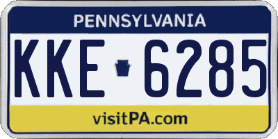 PA license plate KKE6285