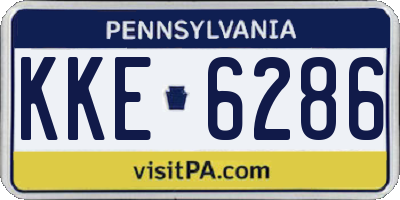 PA license plate KKE6286