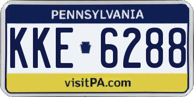 PA license plate KKE6288