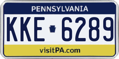 PA license plate KKE6289