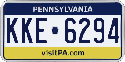 PA license plate KKE6294