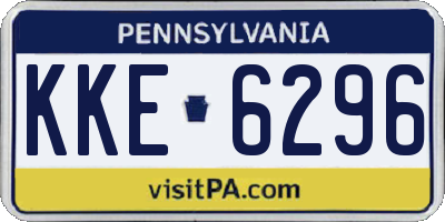 PA license plate KKE6296