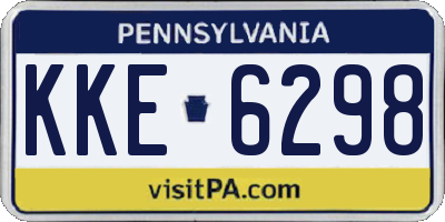 PA license plate KKE6298