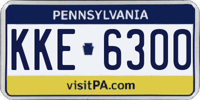 PA license plate KKE6300