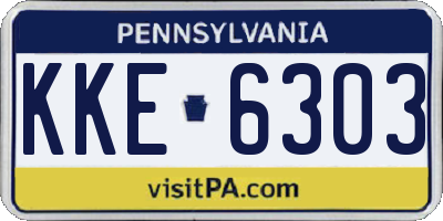 PA license plate KKE6303