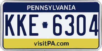 PA license plate KKE6304