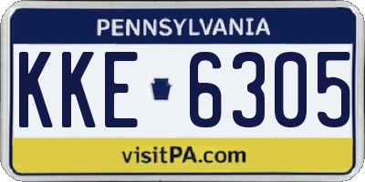 PA license plate KKE6305