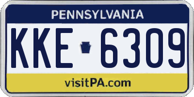 PA license plate KKE6309