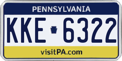 PA license plate KKE6322