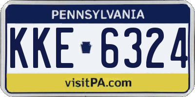 PA license plate KKE6324