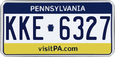 PA license plate KKE6327