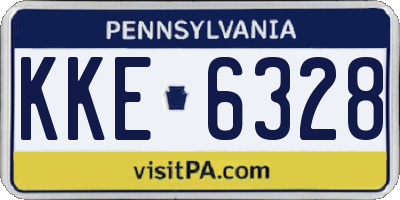 PA license plate KKE6328