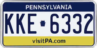 PA license plate KKE6332