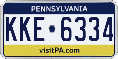 PA license plate KKE6334