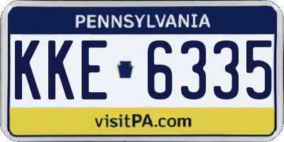 PA license plate KKE6335