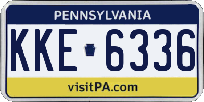 PA license plate KKE6336