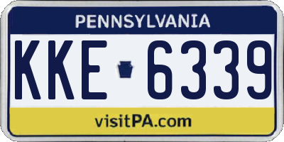 PA license plate KKE6339