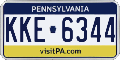 PA license plate KKE6344