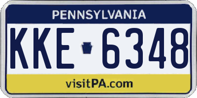 PA license plate KKE6348