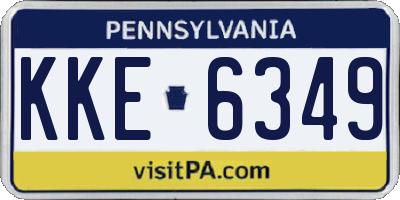 PA license plate KKE6349