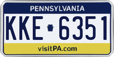 PA license plate KKE6351
