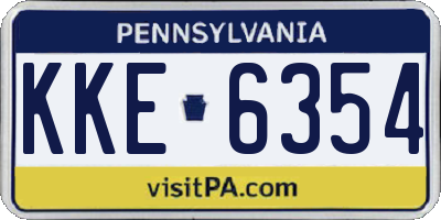 PA license plate KKE6354