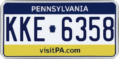 PA license plate KKE6358