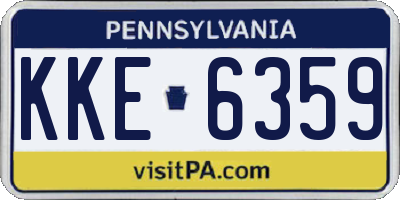 PA license plate KKE6359