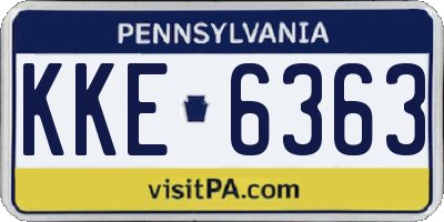 PA license plate KKE6363