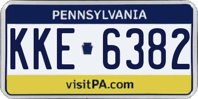PA license plate KKE6382