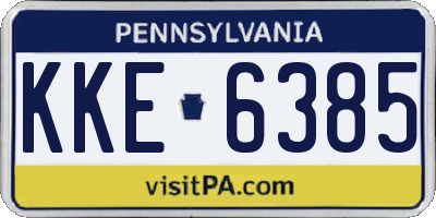 PA license plate KKE6385