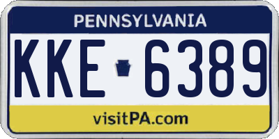 PA license plate KKE6389
