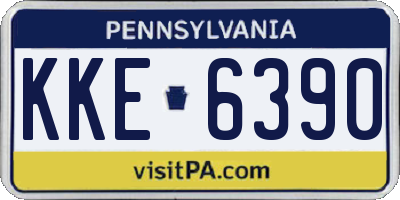 PA license plate KKE6390
