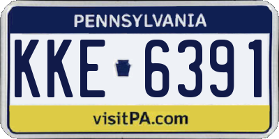 PA license plate KKE6391