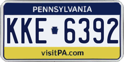 PA license plate KKE6392