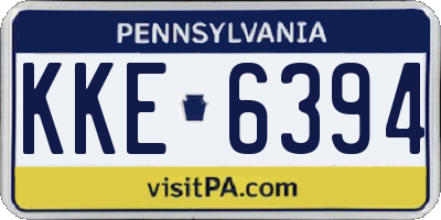 PA license plate KKE6394